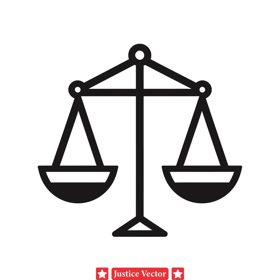 Sculpting Fairness  Artistic Vector Set Depicting Silhouettes of Justice Scales