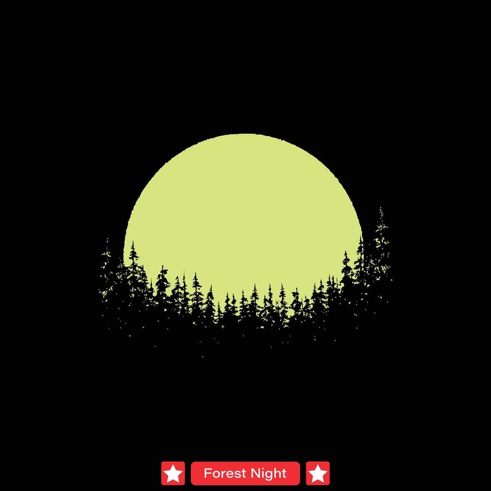 Enchanted Forest Night  Ethereal Silhouette Collection for Designers vector