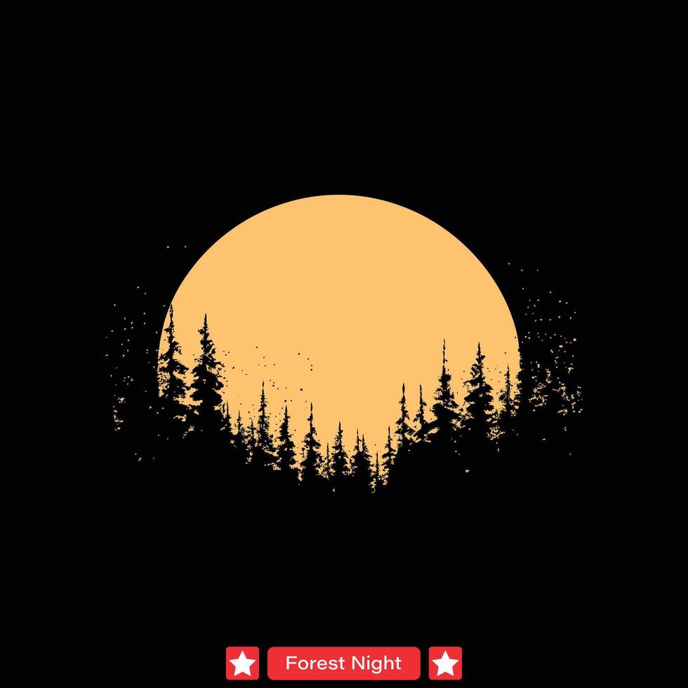 Enchanted Moonlit Woods  Exquisite Vector Silhouettes for Design