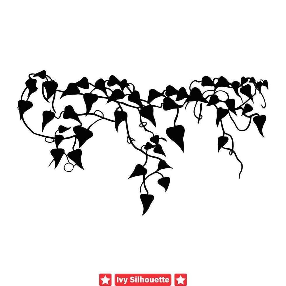 Enigmatic Ivy Delight  Mysterious Silhouette Set for Captivating Designs vector