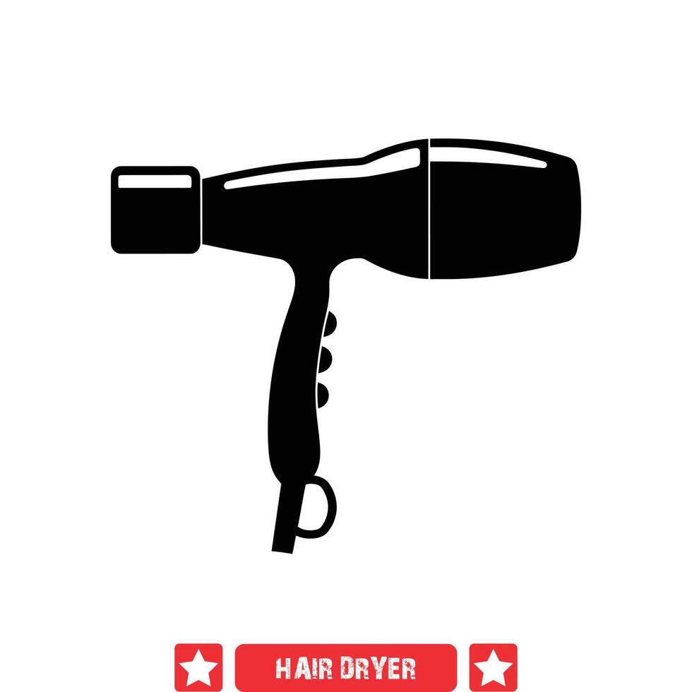Silhouette Collection of Hair Dryers  Essential Tools for Hair Styling and Blowouts   Vector Graphics