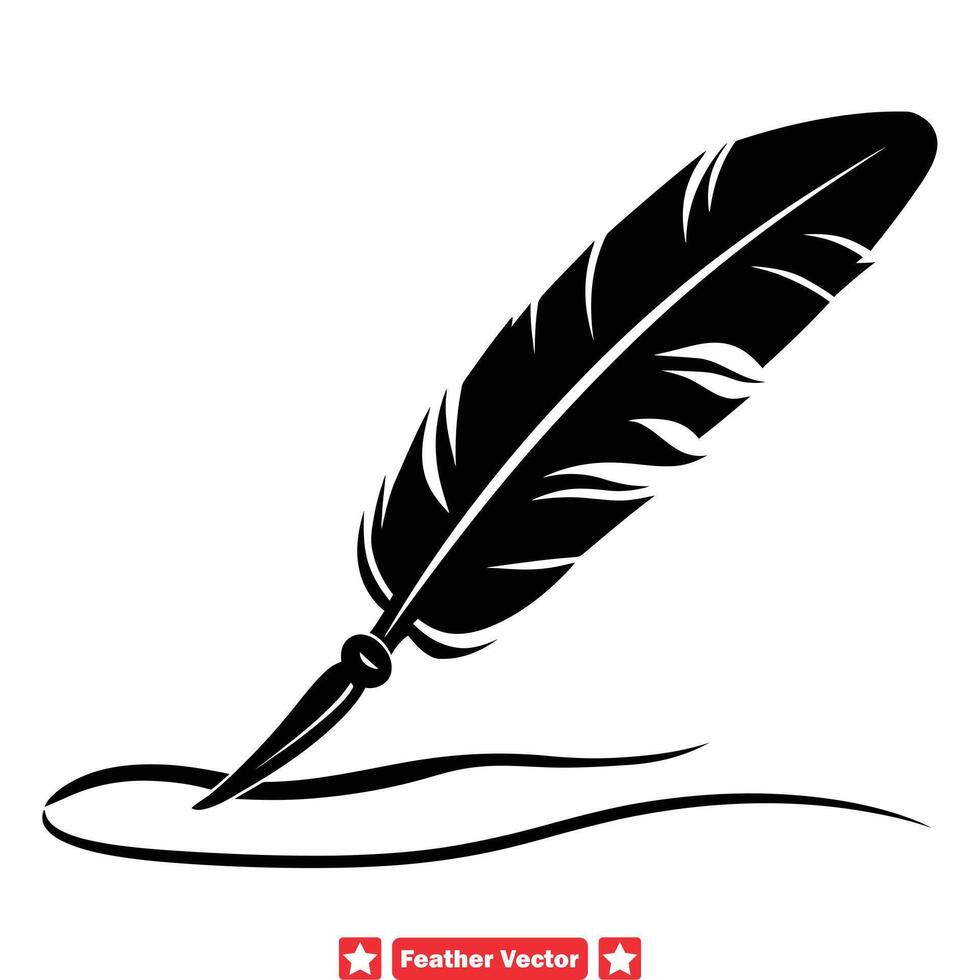 AI generated Whimsical Avian Elegance  Feather Vector Silhouettes Bundle for Creative Projects