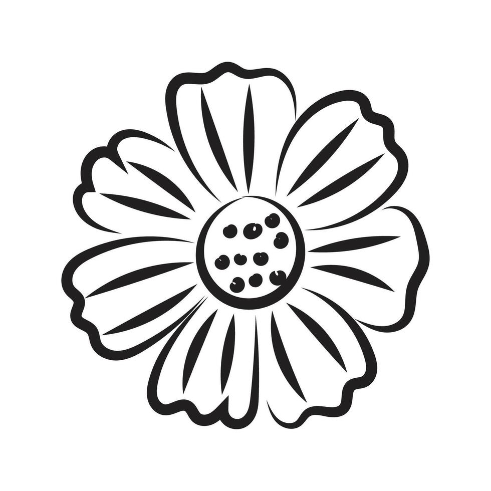 flor línea Arte en blanco antecedentes vector ilustración