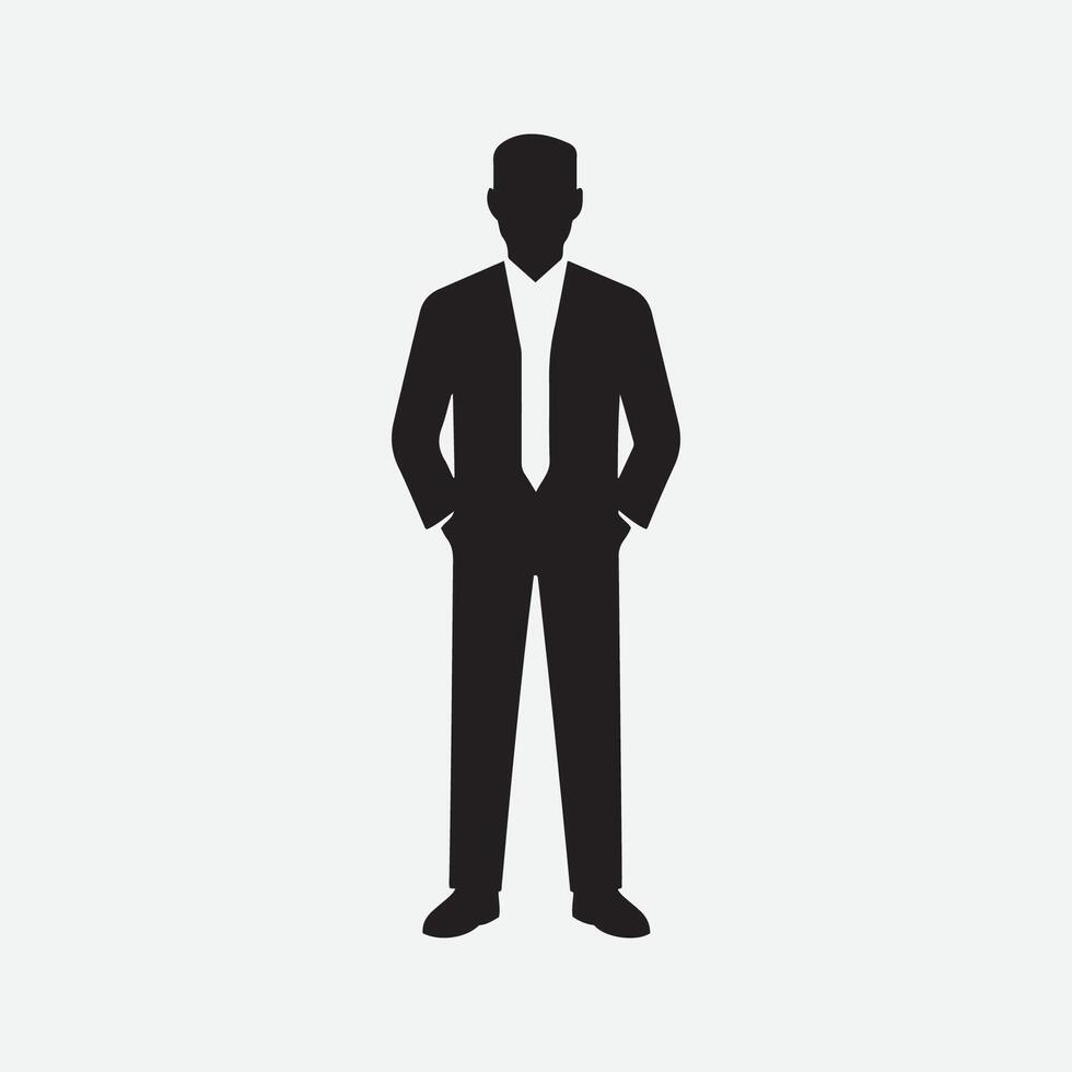 empresario persona traje masculino silueta vector Arte