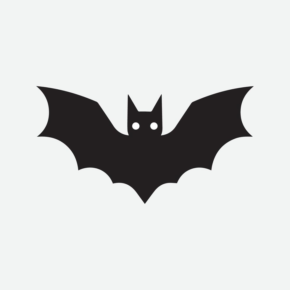 Halloween bat silhouette on white background Bat vector illustration Bat icon