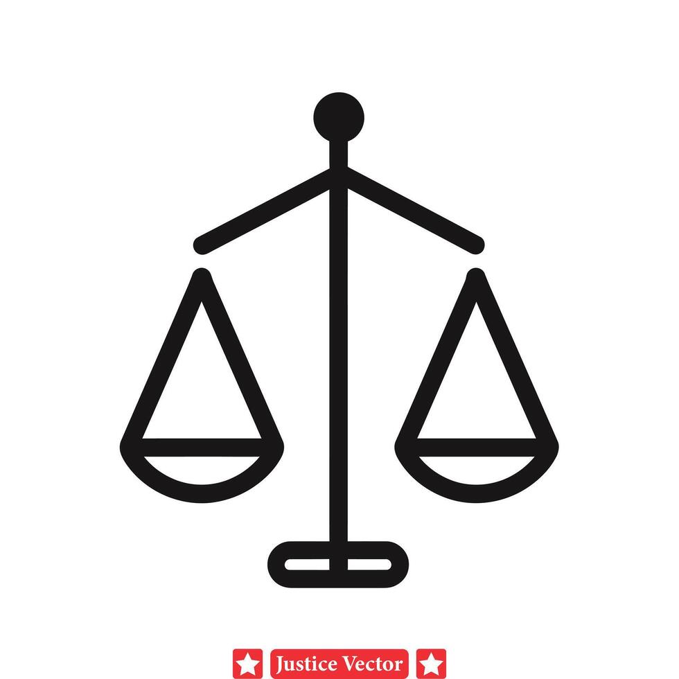 Legal Symbolism  Elegant Justice Scale Vector Silhouettes for Professionals