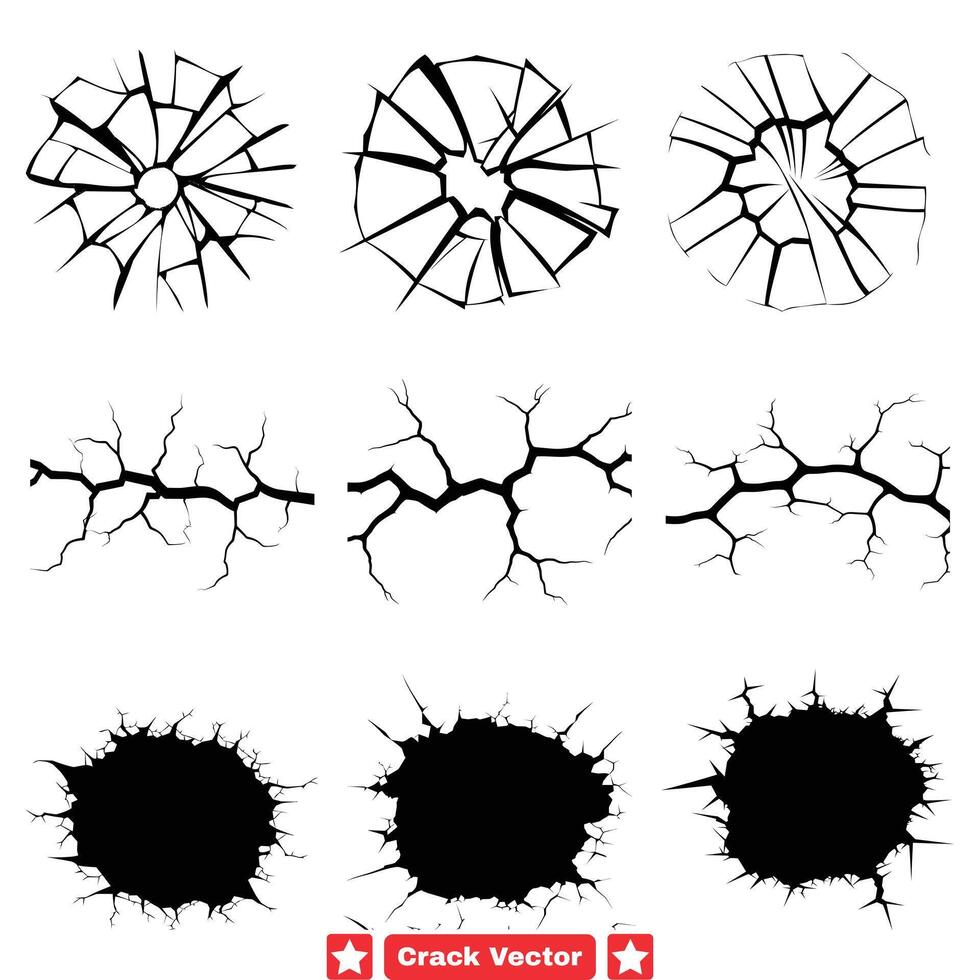 Creative Crack Pattern Vector Collection Fuel Your Imagination