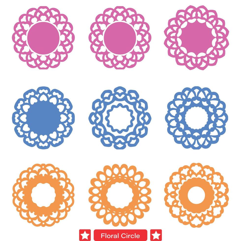 AI generated Nature s Embrace  Stunning Floral Circle Silhouettes for Adding Elegance to Your Design Projects vector