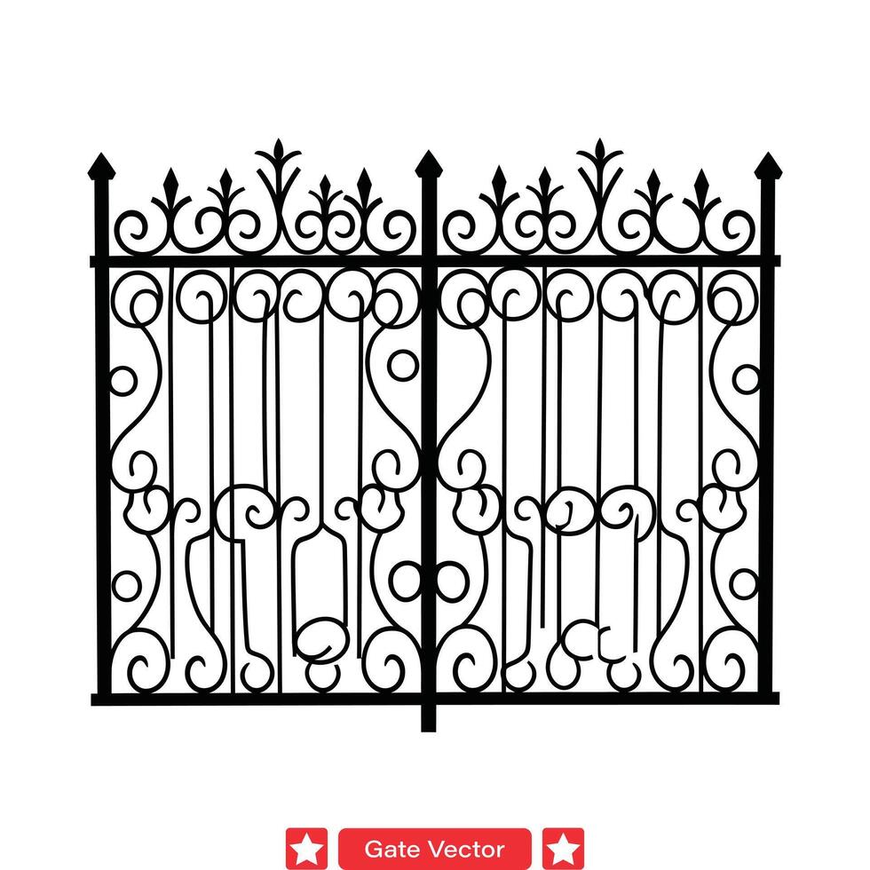 AI generated Rustic Gate Silhouette Pack  Embrace the Beauty of Old World Charm vector