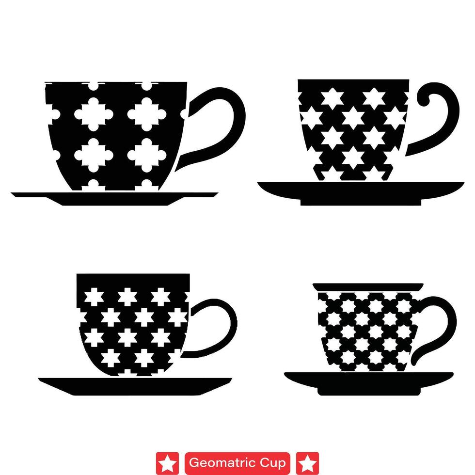 AI generated Abstract Cup Shapes  Geometric Vector Silhouettes for Artistic Expression and Visual Impact