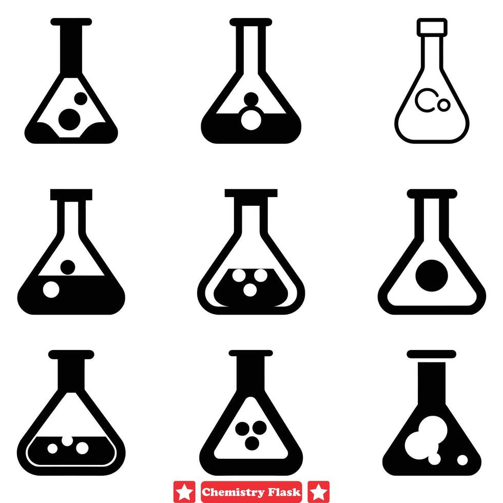 AI generated Chemistry Lab Equipment Vector Silhouette Pack Essential Tools