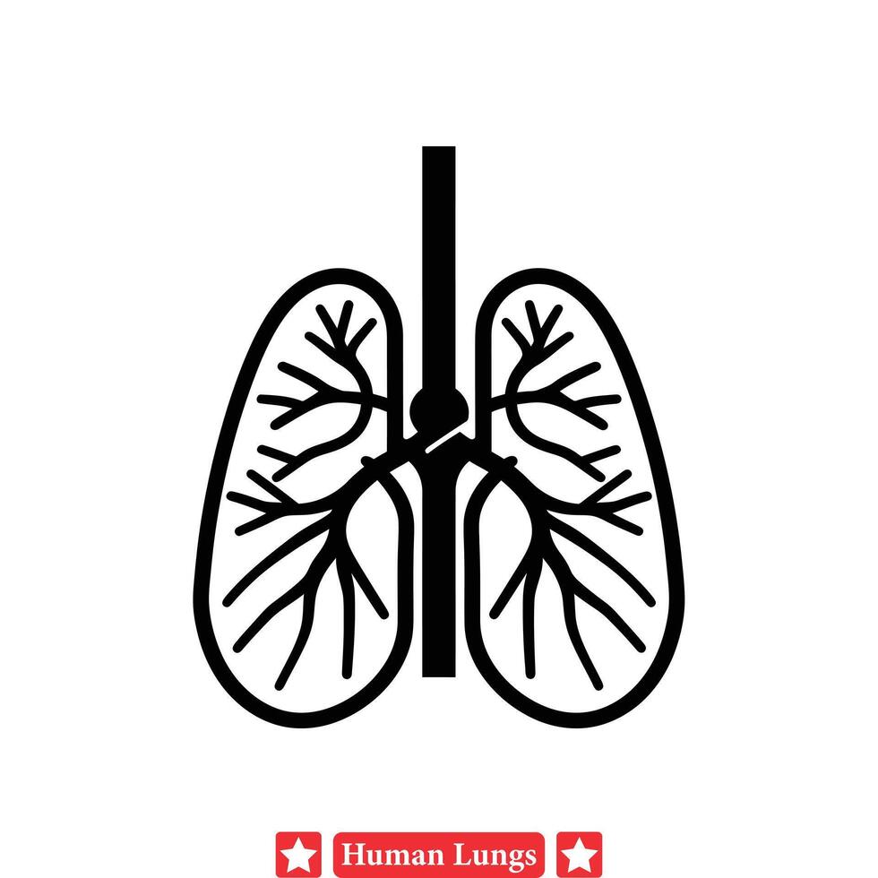 Clear and Concise Human Lungs Diagrams Suitable for Medical Poster Designs vector
