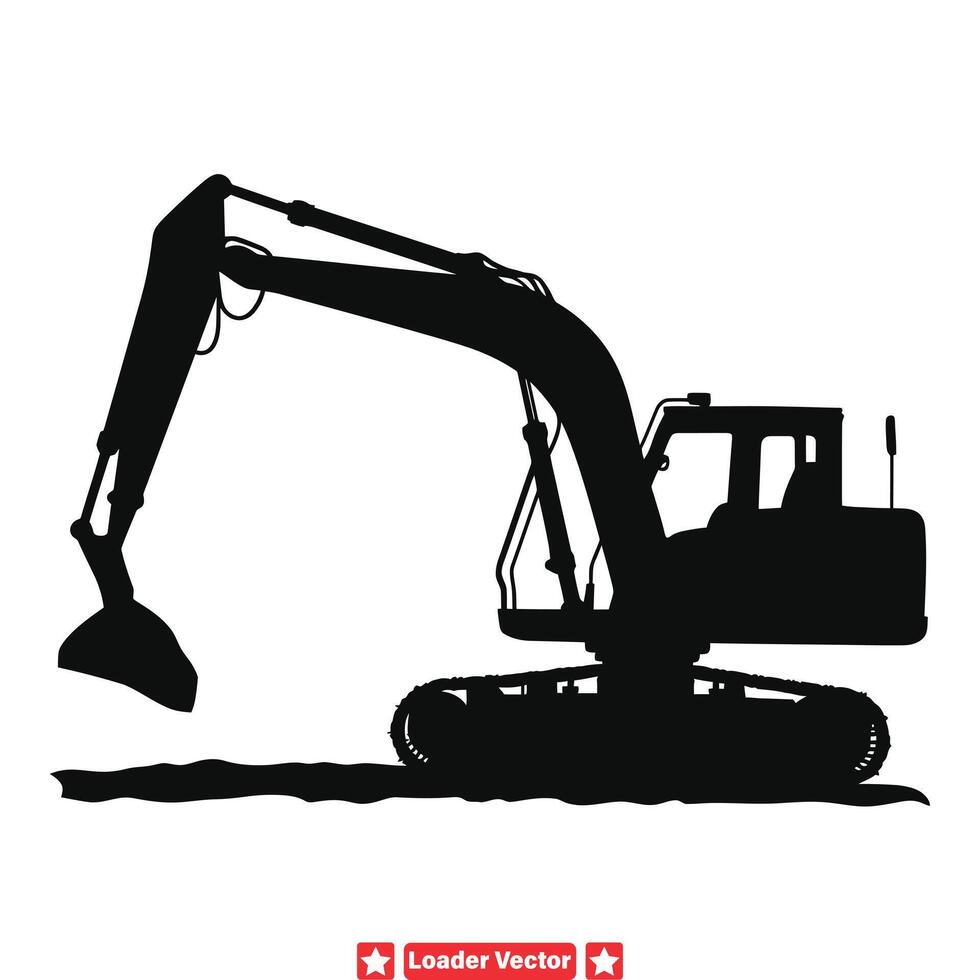 Loader Machine Silhouette Set  Versatile Graphics for Construction and Industrial Projects vector