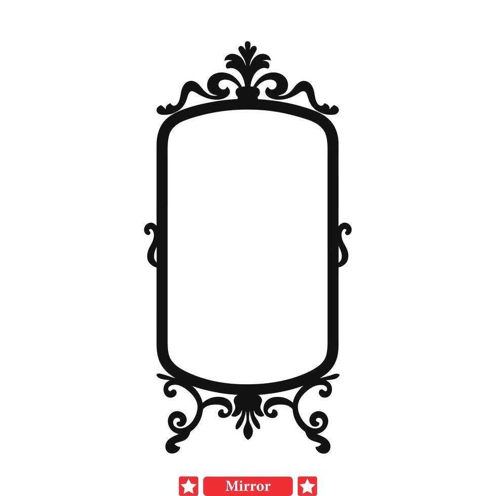 Reflective Whimsy  Playful Mirror Vector Silhouette Designs for Fun Projects