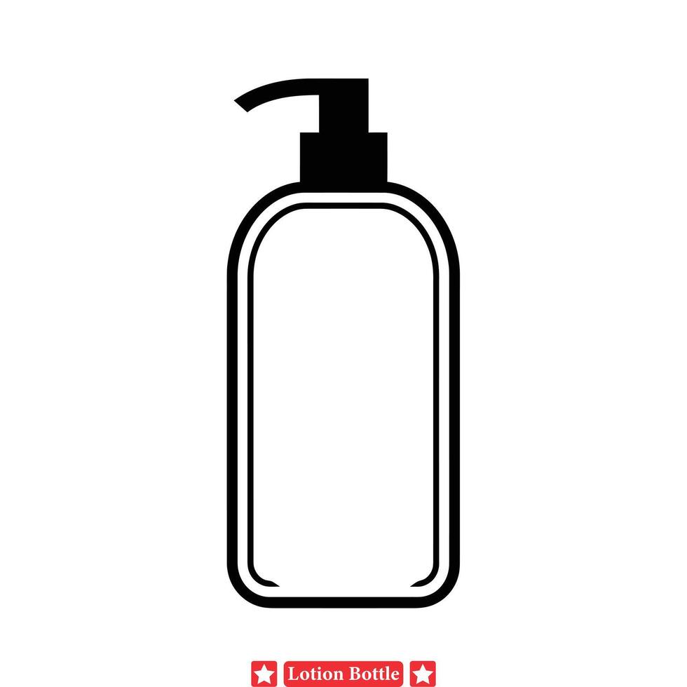 Artistic Lotion Bottle Silhouettes   Versatile Graphics for Product Labels vector