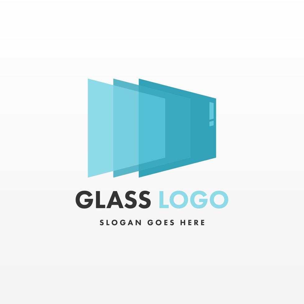 Creative design glass logo template vector