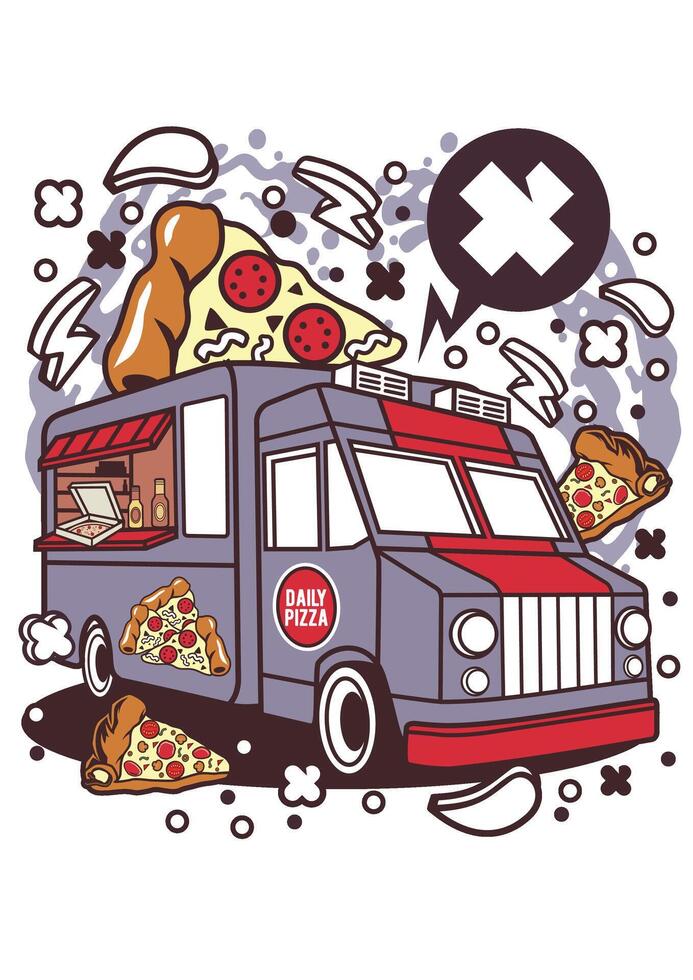 Pizza Van art vector