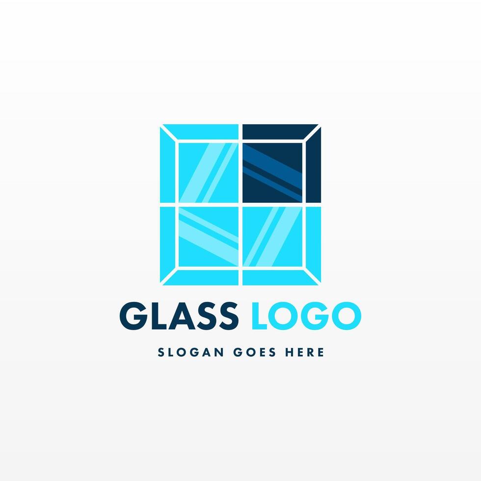 Creative design glass logo template vector