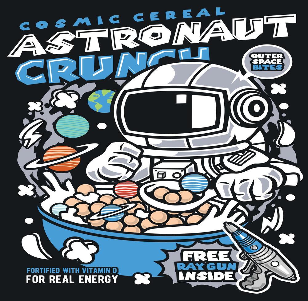 Astronaut Crunch cartoon vector