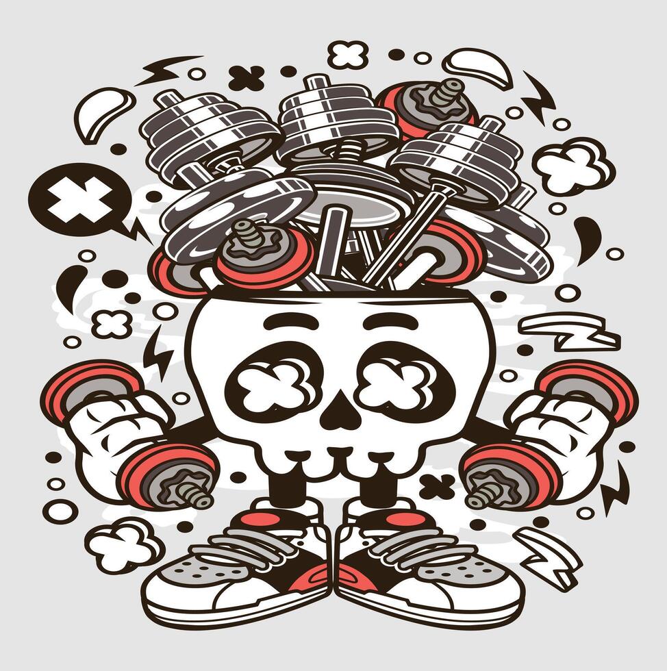 Barbell Skull Head vector