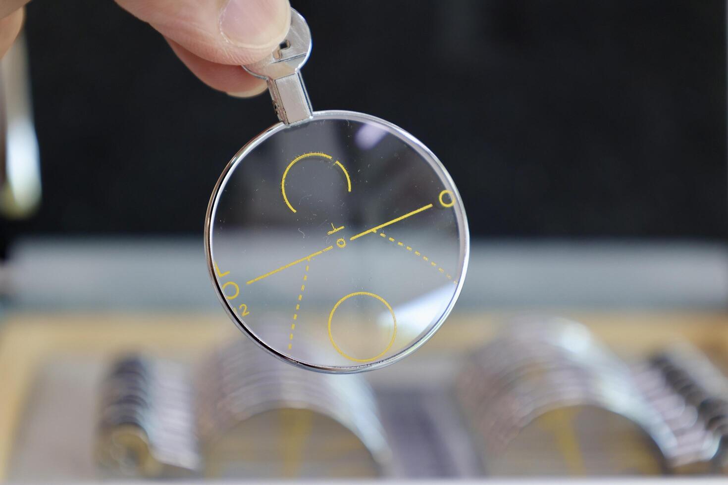 Glasses lens for eye exam photo