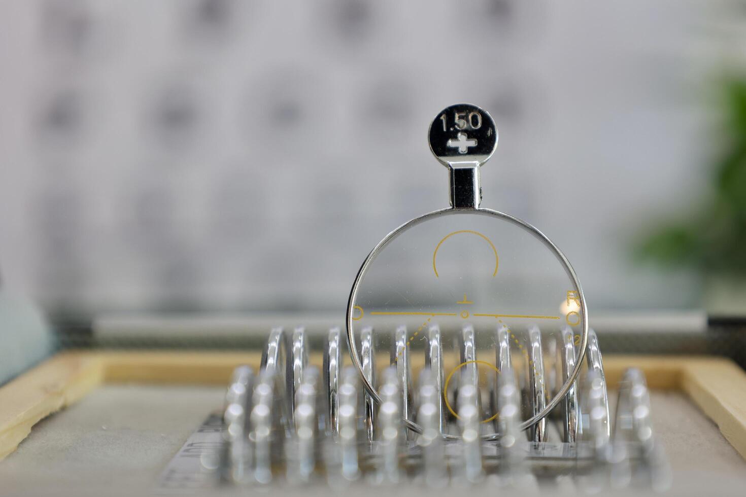 Glasses lens for eye exam photo