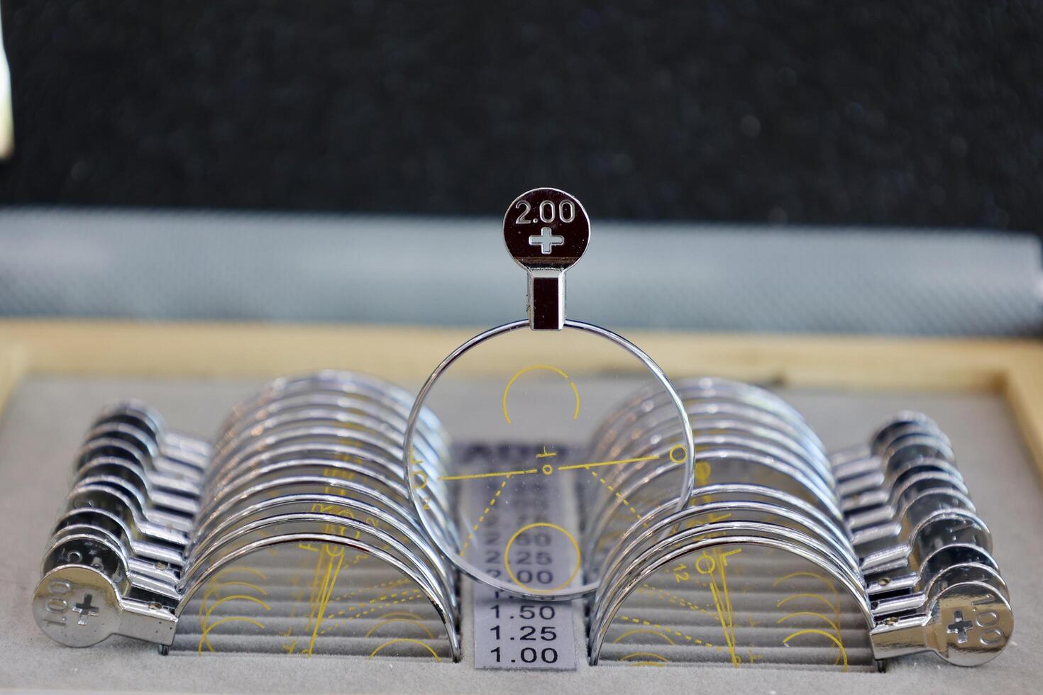 Glasses lens for eye exam photo