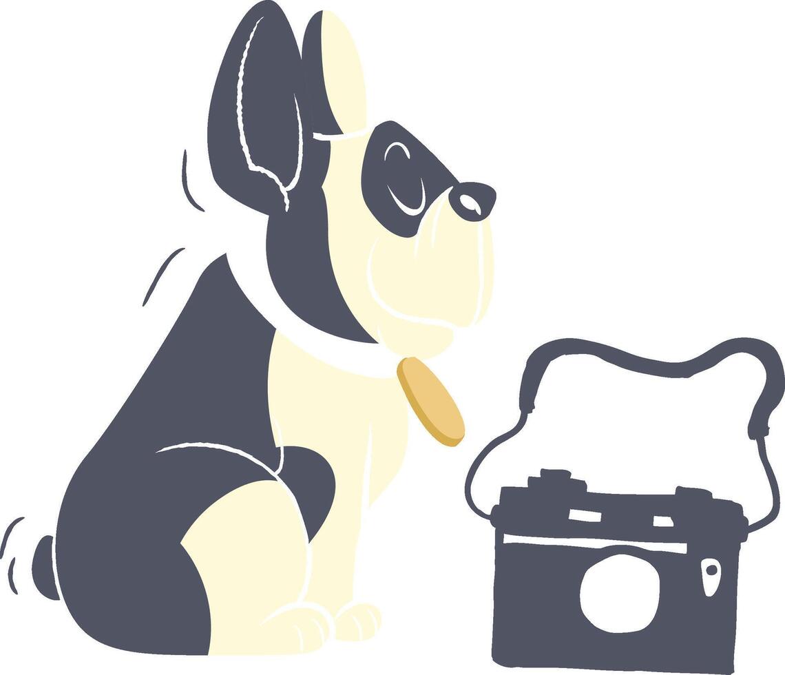 dog gold bag vector