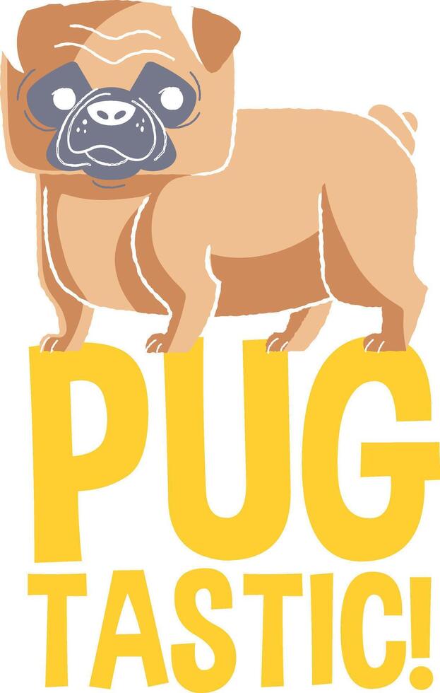 dog pug tastic vector