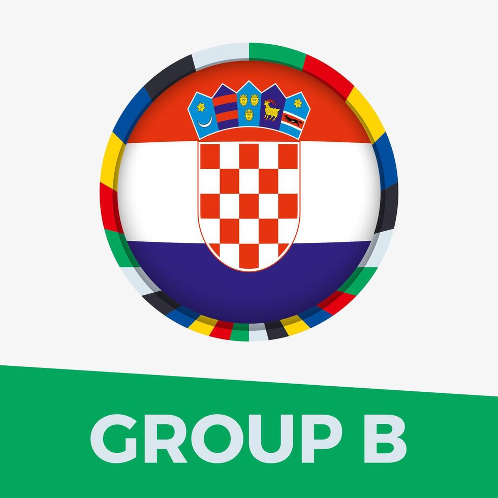 Croatia flag stylized for European football tournament 2024. vector