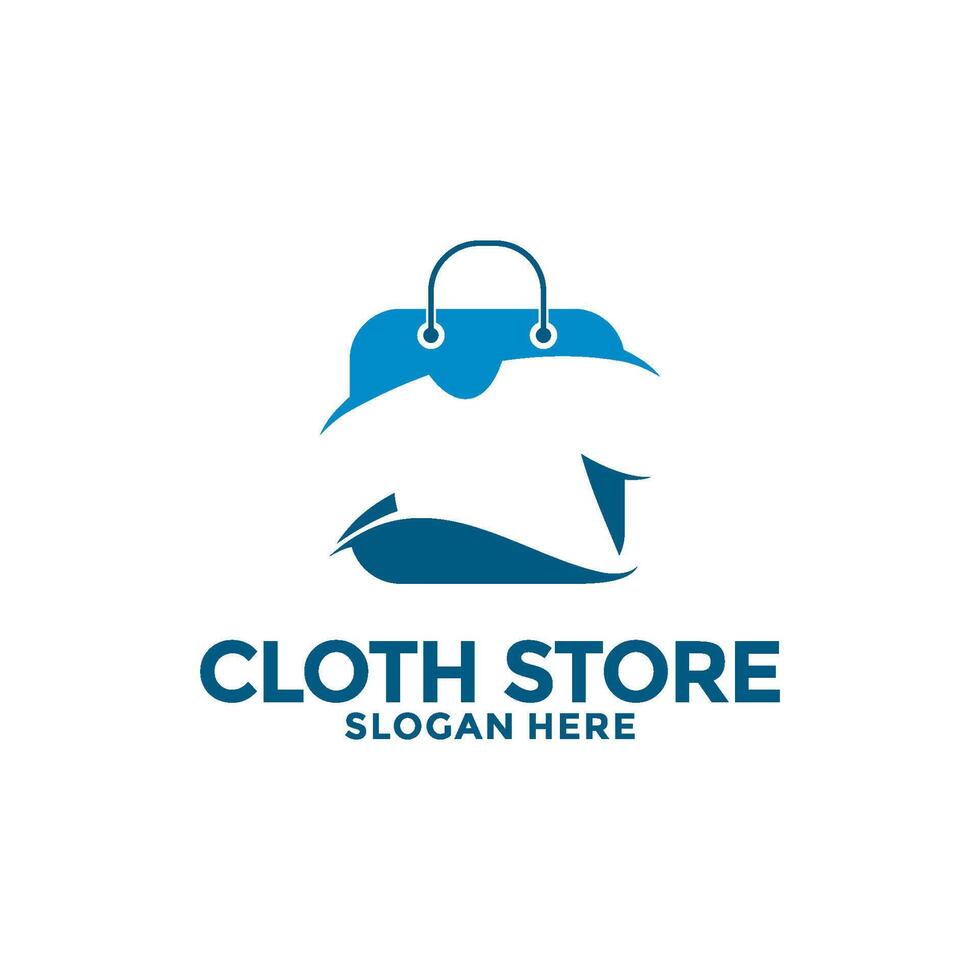 Cloth combination with shopping bag , clothing store logo design inspiration. Cloth Shop logo vector template
