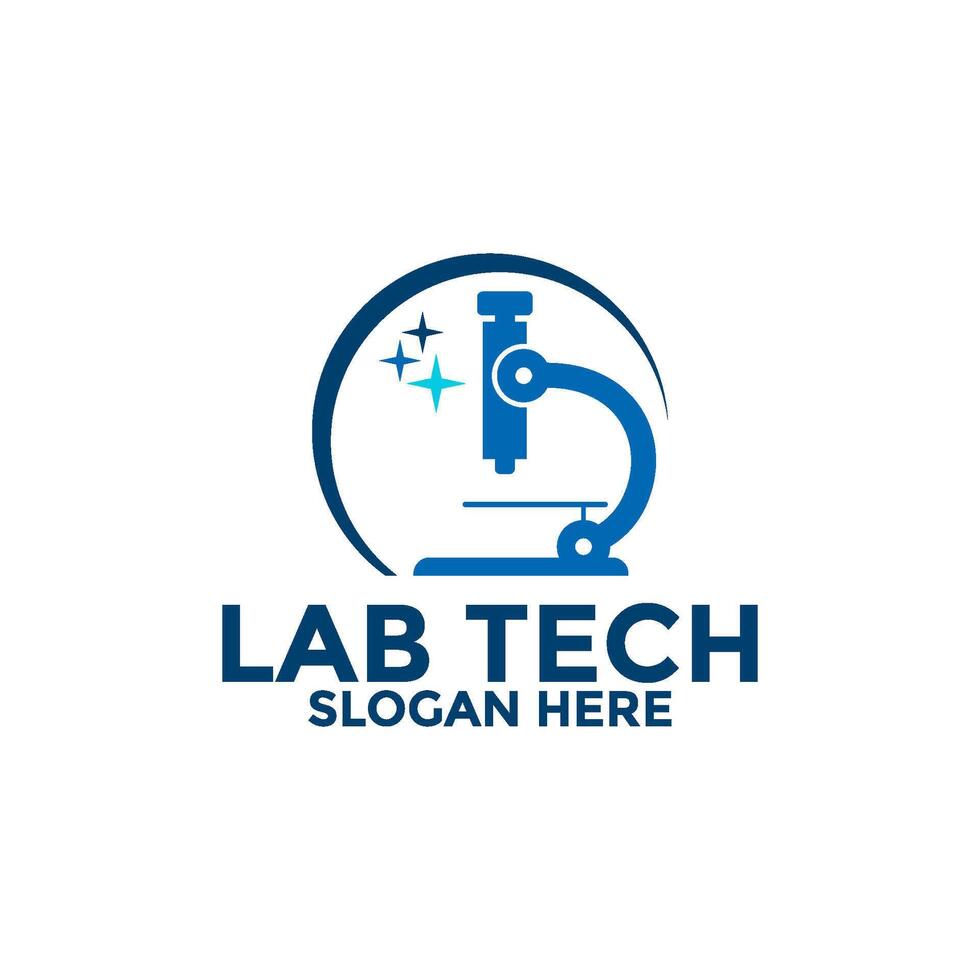Microscope Lab Logo vector icon,Medical Laboratory Observer Logo Design Template