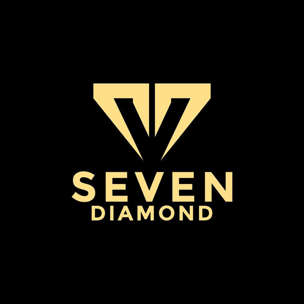 Seven 7 Diamond Seventy 77 Diamond logo icon. Creative Diamond Logo with Number 7 Seven vector