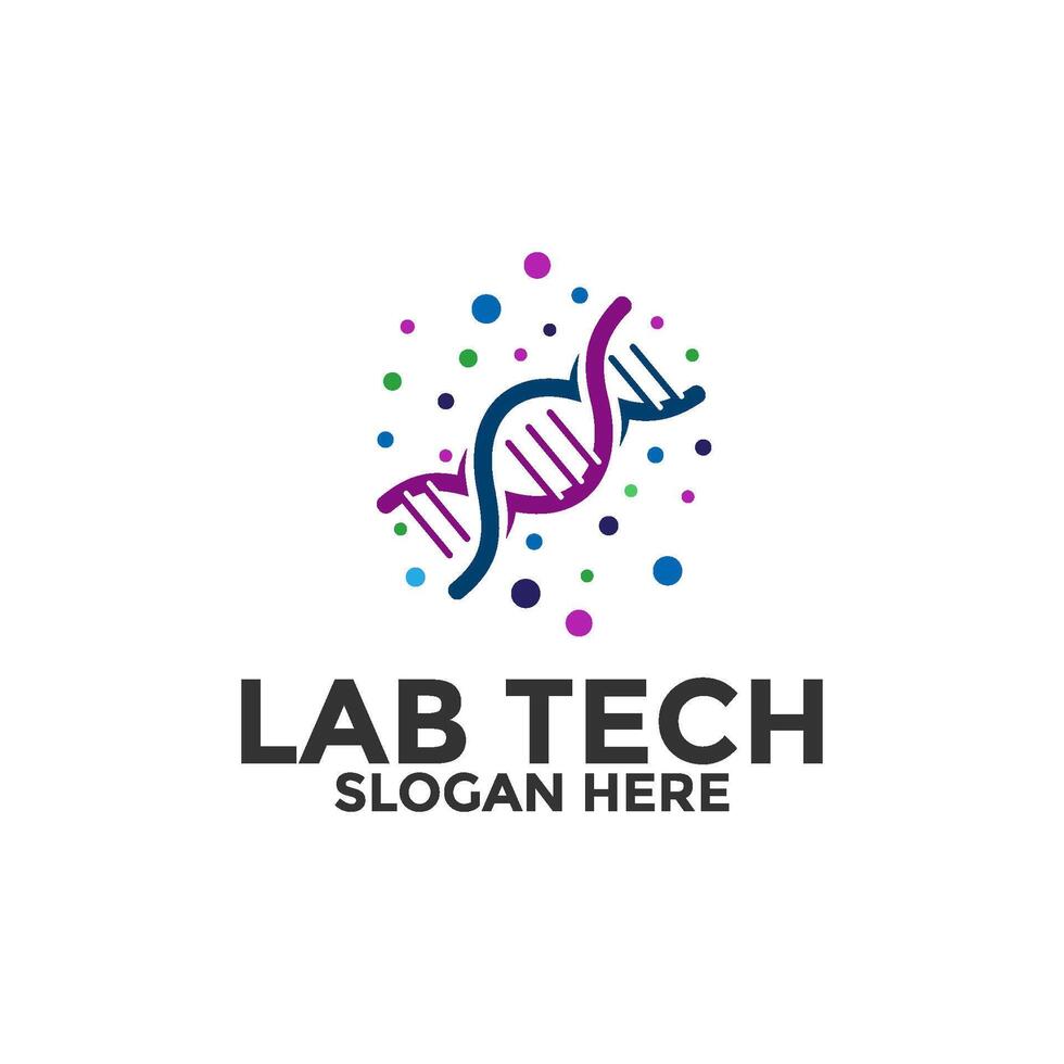 Colorful DNA Genetic Symbol Logo vector, Modern Biotech Science logo design template vector