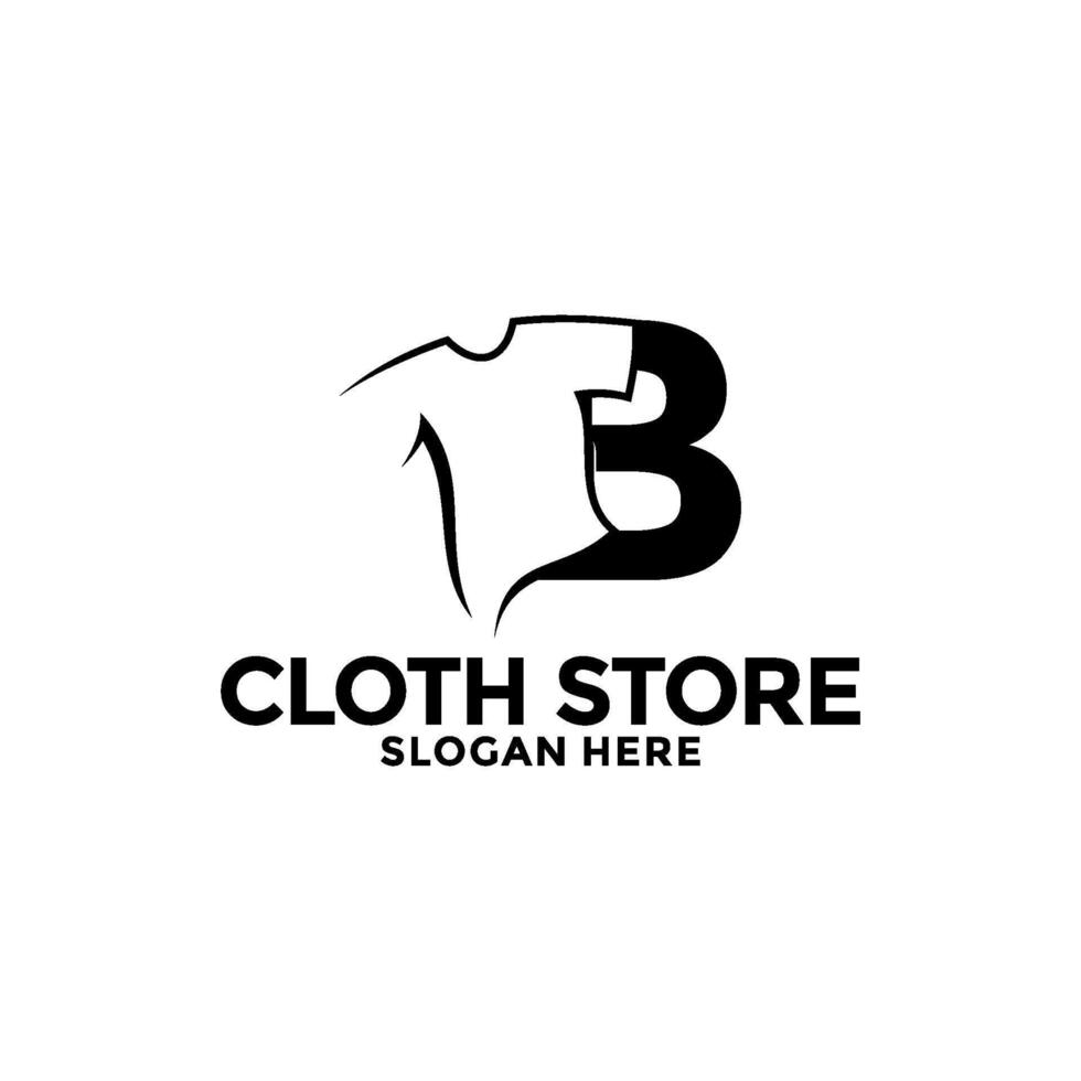 clothing store with initial letter B logo design inspiration. Cloth Shop logo vector template