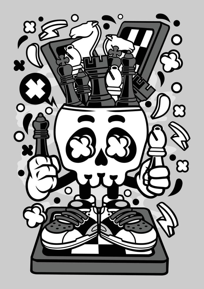 Chess Skull Head vector