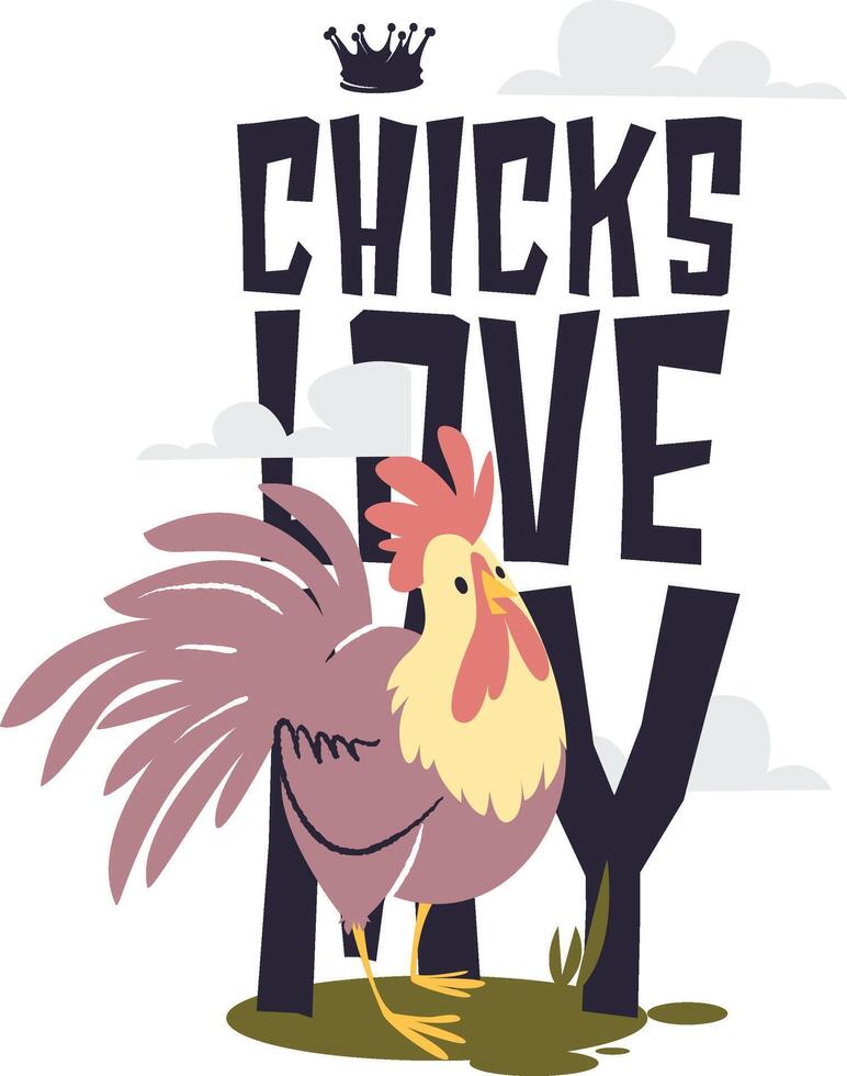 chickens love day vector illustration