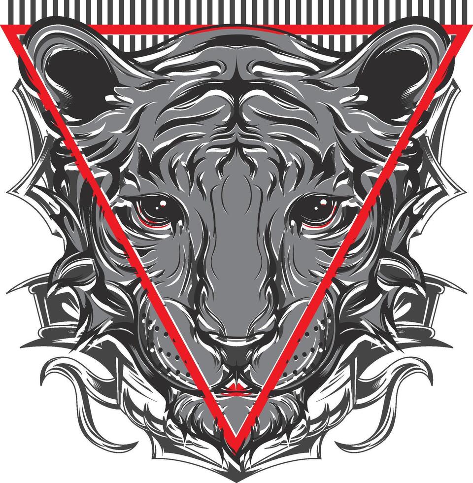 a tiger with a triangle in the middle vector