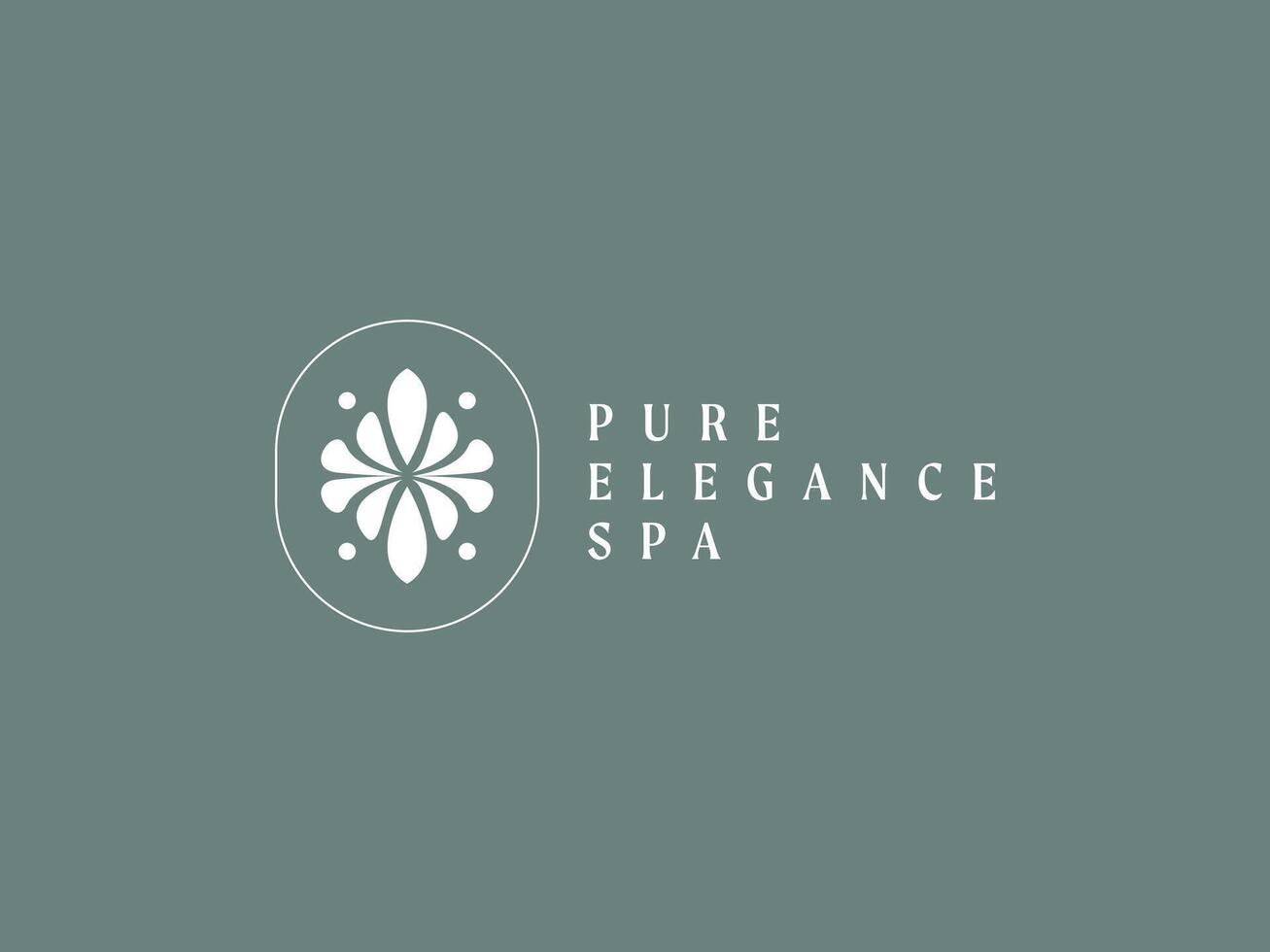 Clean and Minimal Logo Template with Initial and Wordmark for Pure Elegance Spa, cosmetic, and beauty business vector