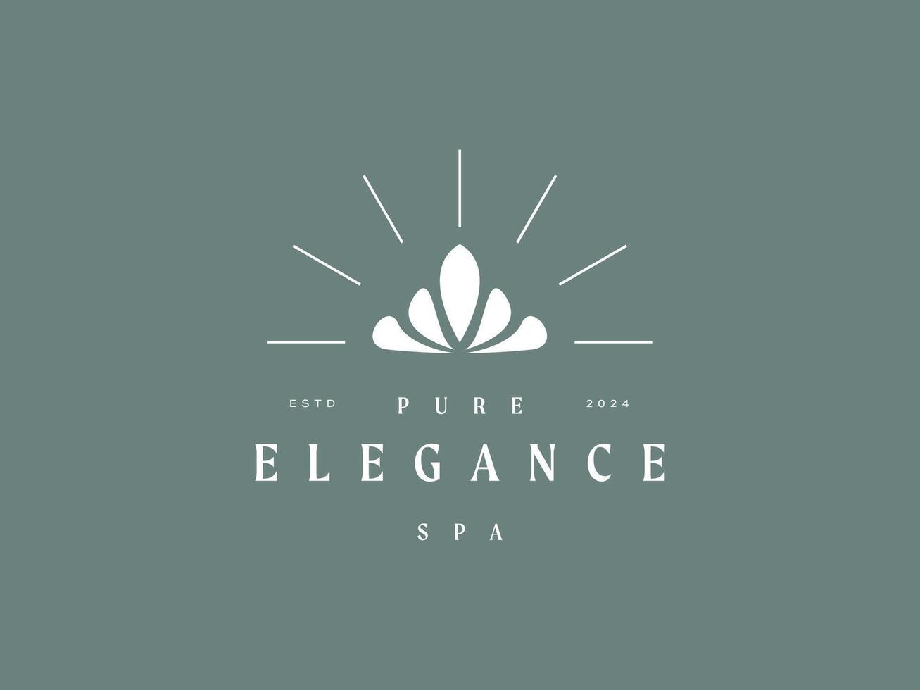 Clean and Minimal Logo Template with Initial and Wordmark for Pure Elegance Spa, cosmetic, and beauty business vector