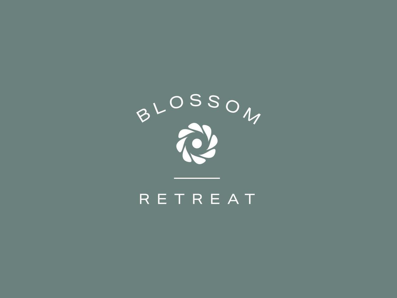 Clean and Minimal Logo Template with Initial and Wordmark for Blossom Retreat Spa, cosmetic, and beauty business vector