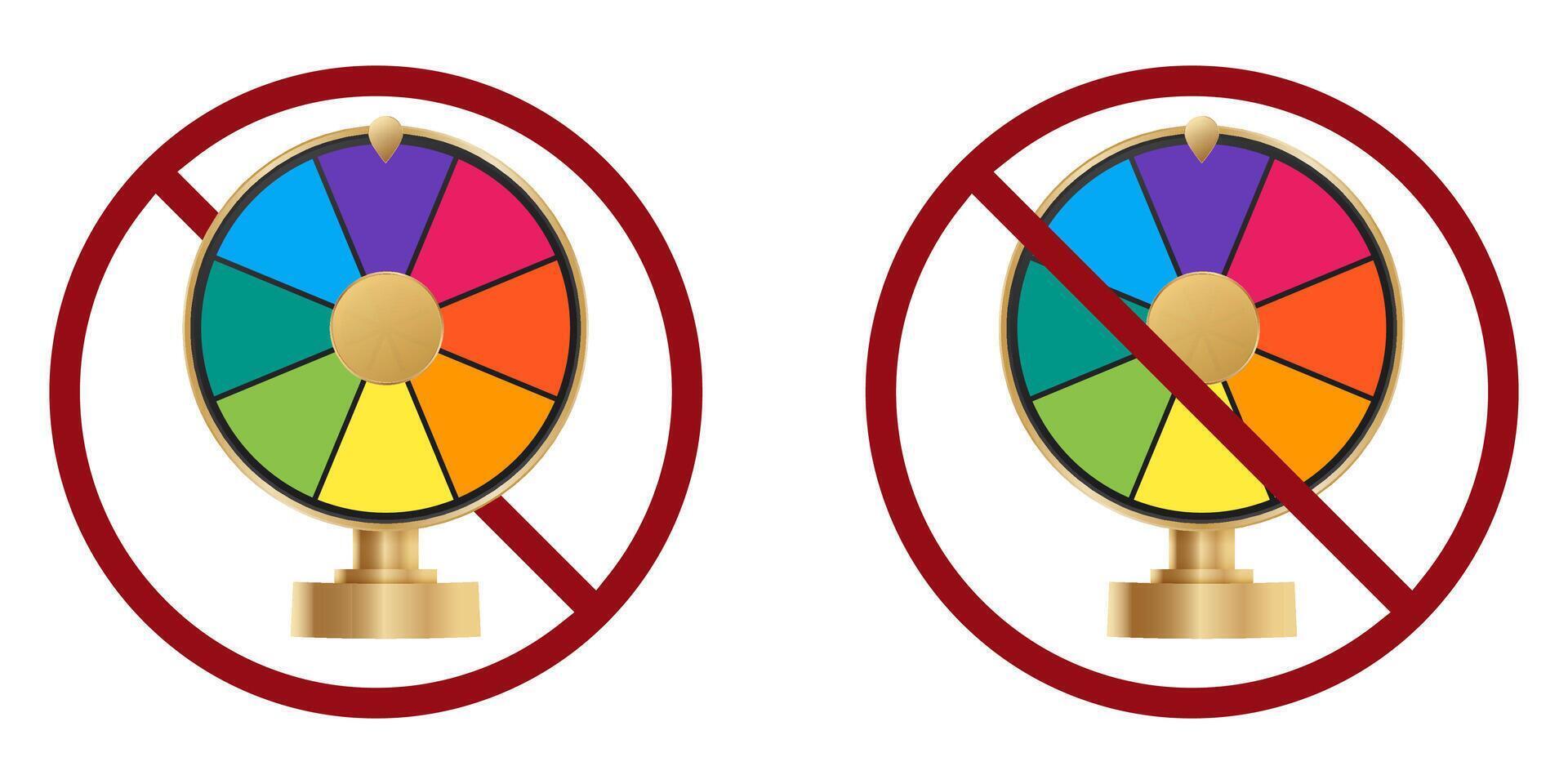 casino ban prohibit icon. Not allowed illegal gambling vector