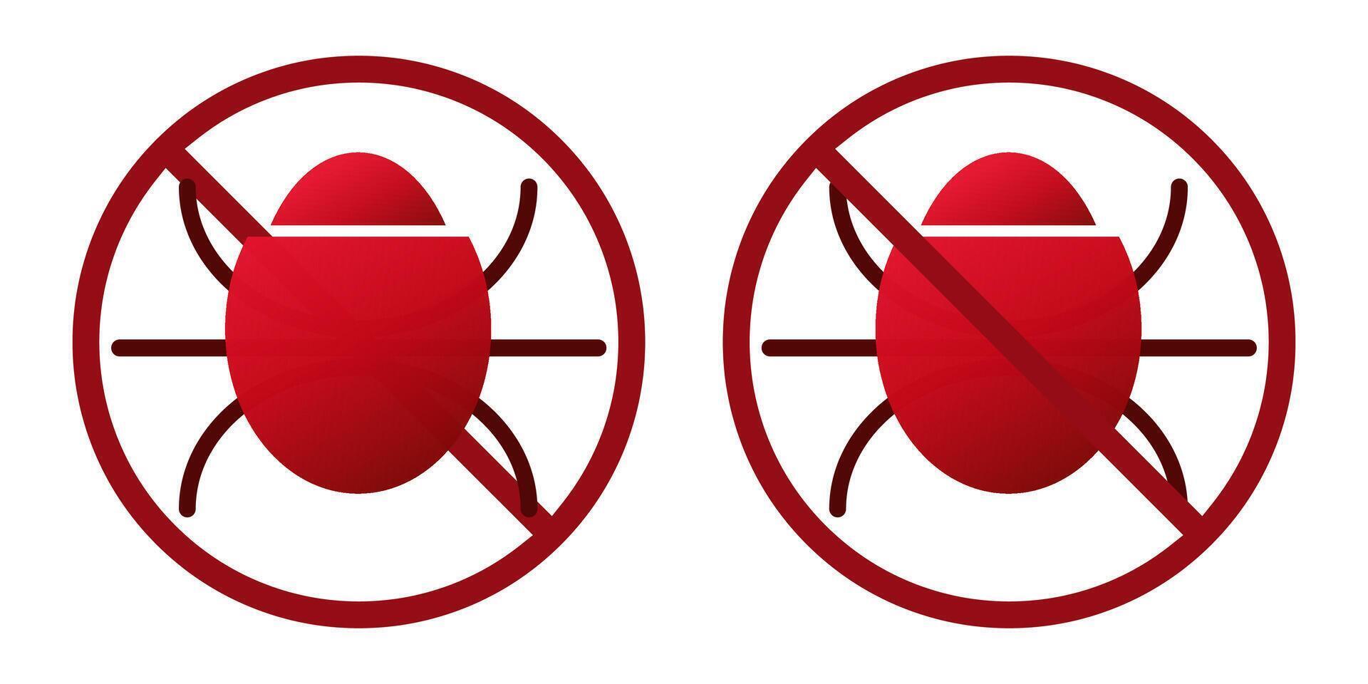 computer bag virus ban prohibit icon. Not allowed hacking. vector