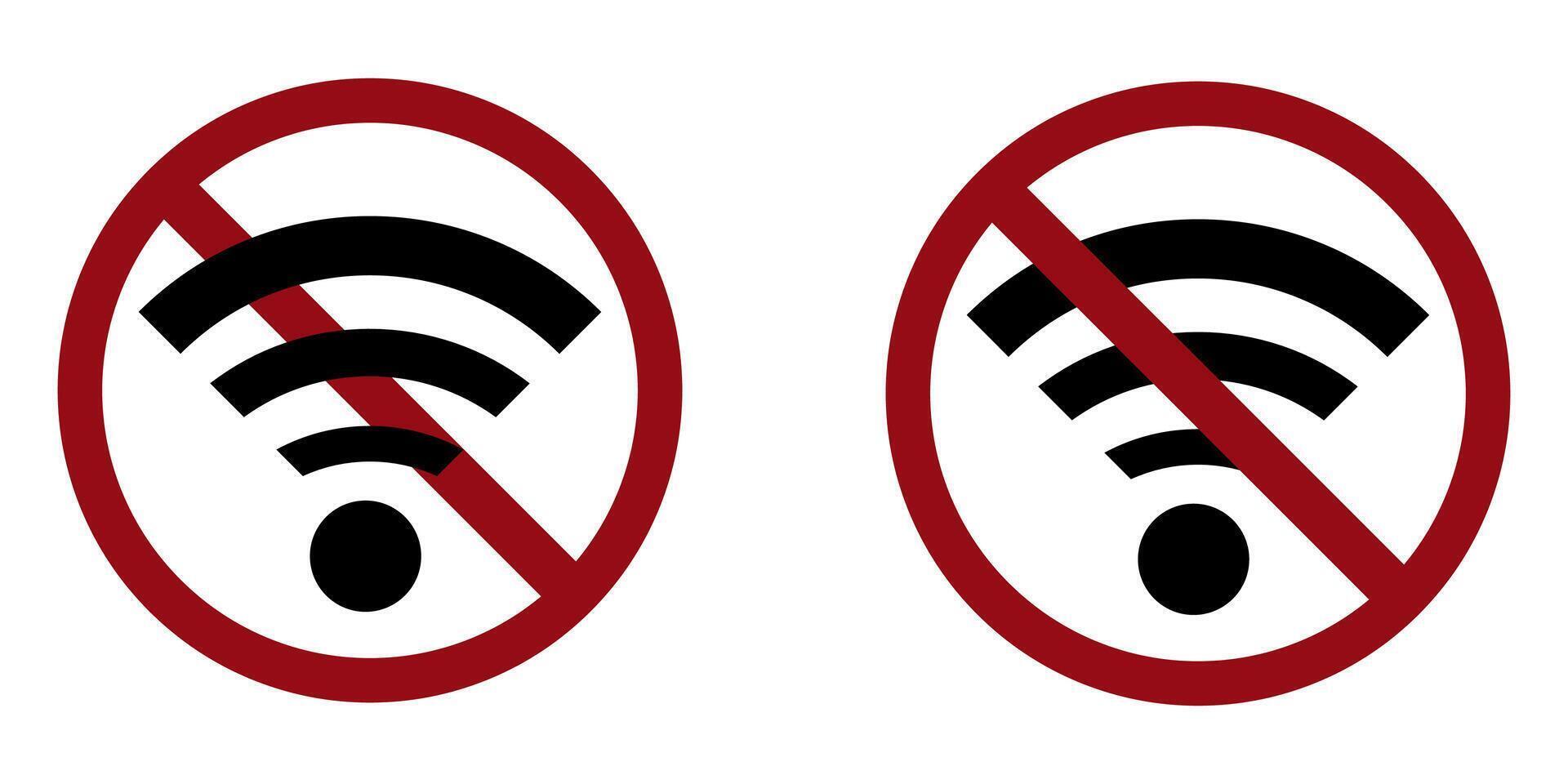 wifi connection ban prohibit icon. Not allowed . Forbidden vector