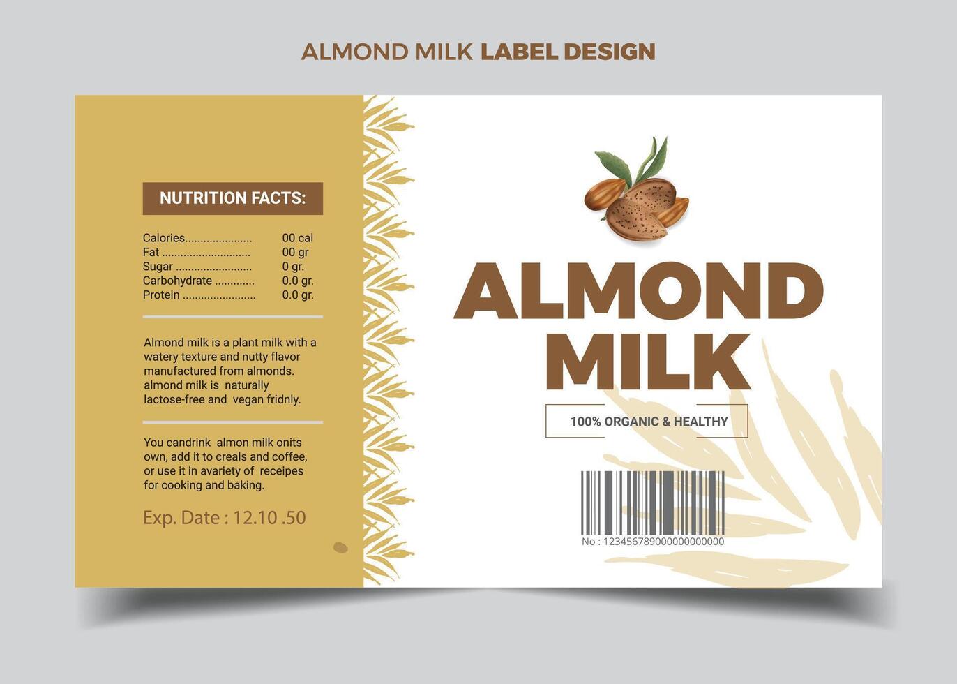 Almond nut Label Design Almond nut banner design Template vector