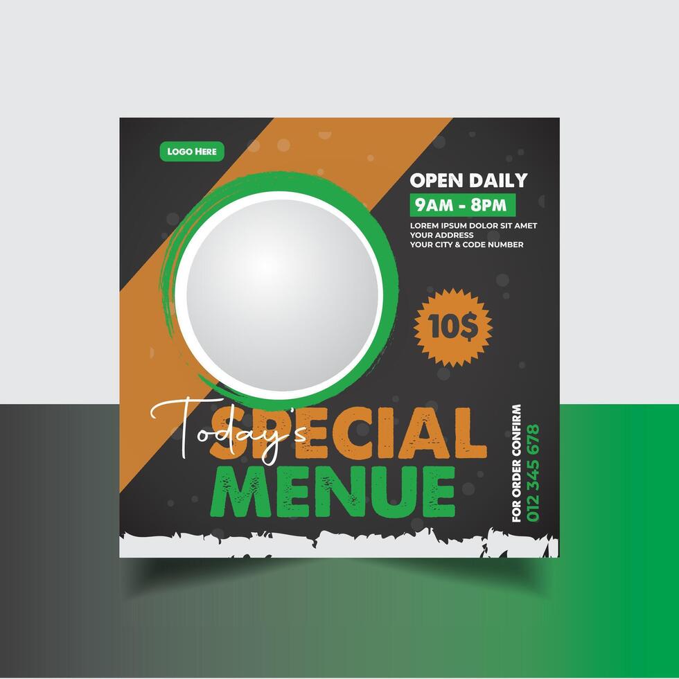 Food Flyer Social Media Design vector