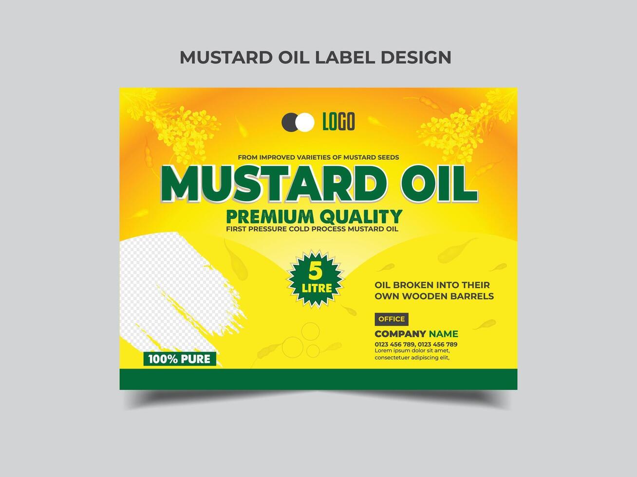 Mustard oil label design Template vector
