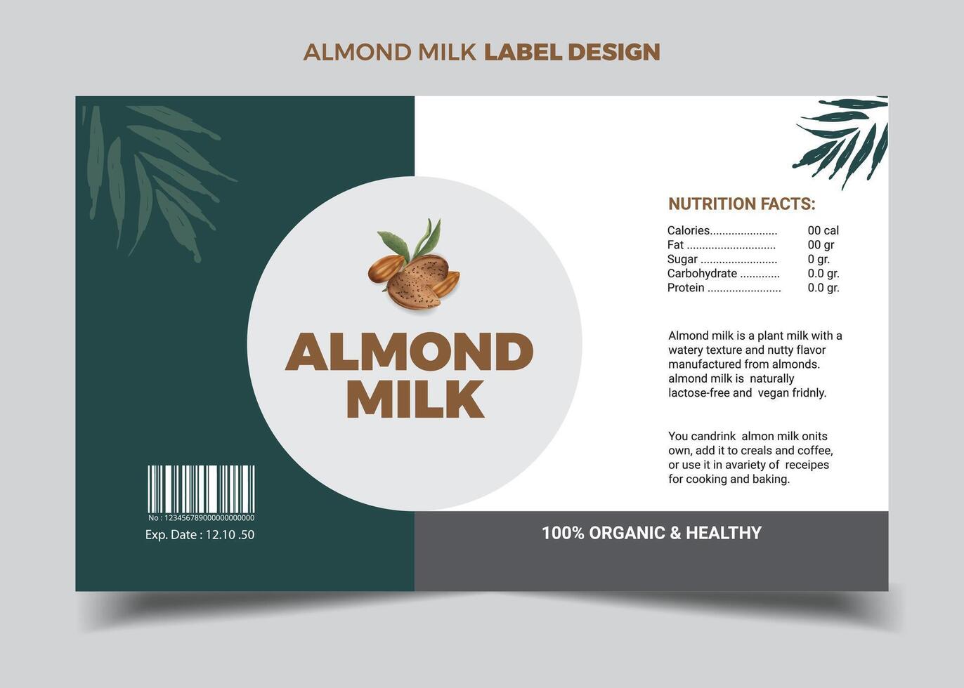 Almond nut Label Design Almond nut banner design vector