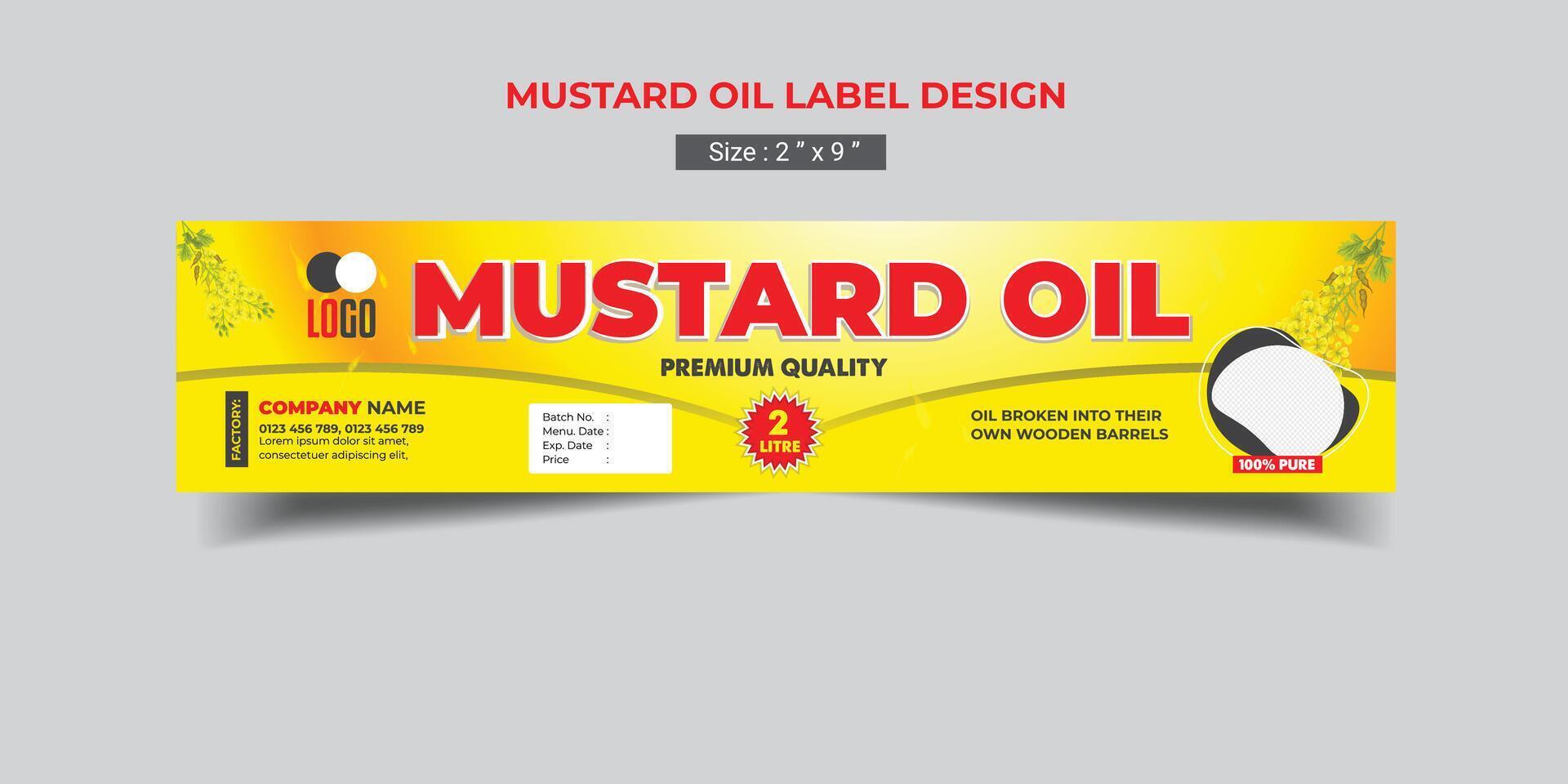 Mustard oil yellow color design Template vector