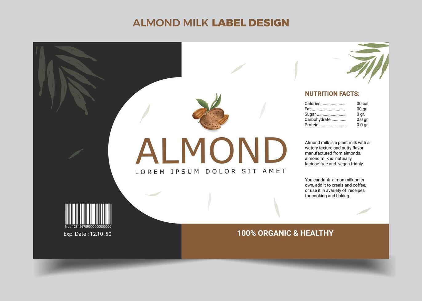 Almond nut Label Design Almond nut banner design vector